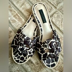 Anthropologie Sanctuary Bailamos Slide Sandals - giraffe - black & cream
